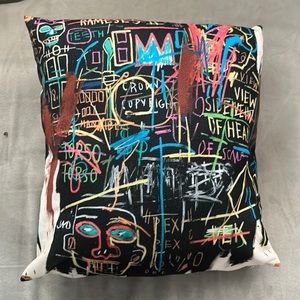 Basquiat inspired, decorative pillow